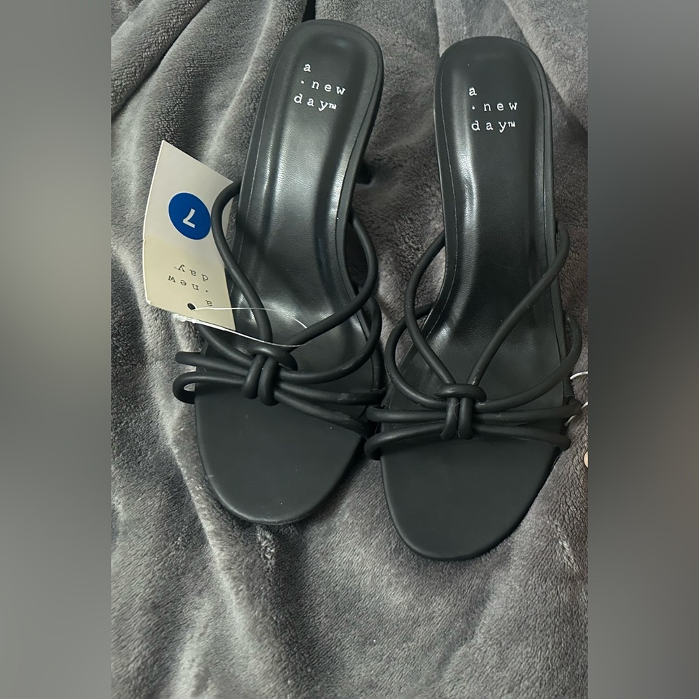 a new day Black Heeled Sandals